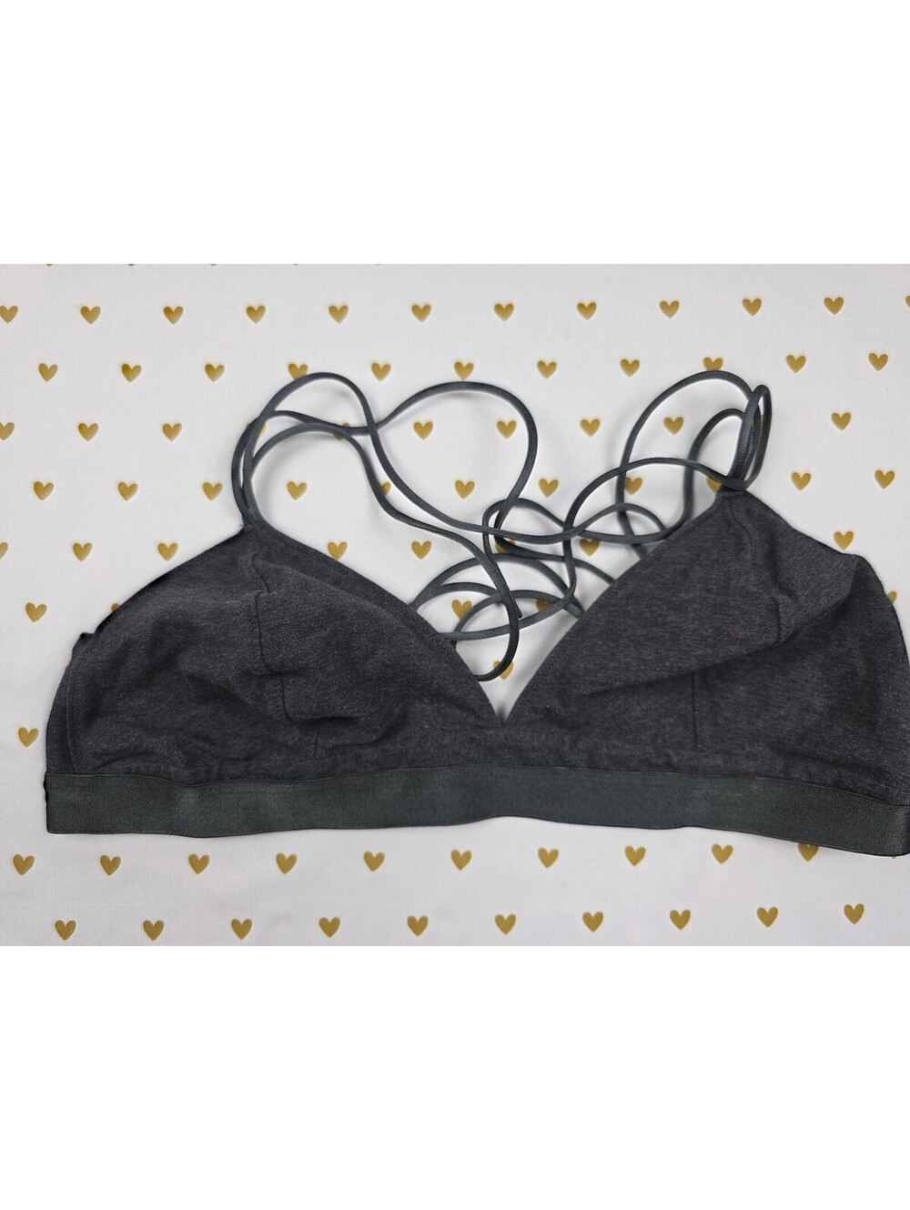 Victorias Secret XL Black strappy Bralette Bra Top Tank